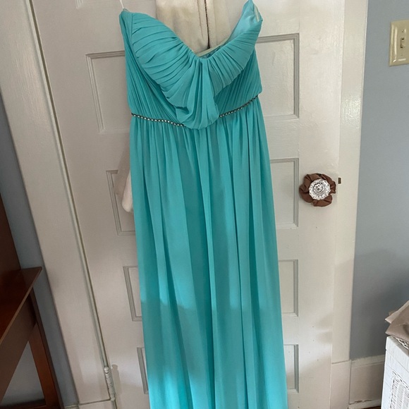 Minuet L Strapless Turquoise Gown - Picture 1 of 6